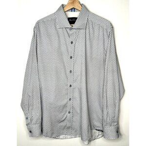 Robert Graham Mens Shirt Button Up Geometric Modern Americana Long Sleeve XL
